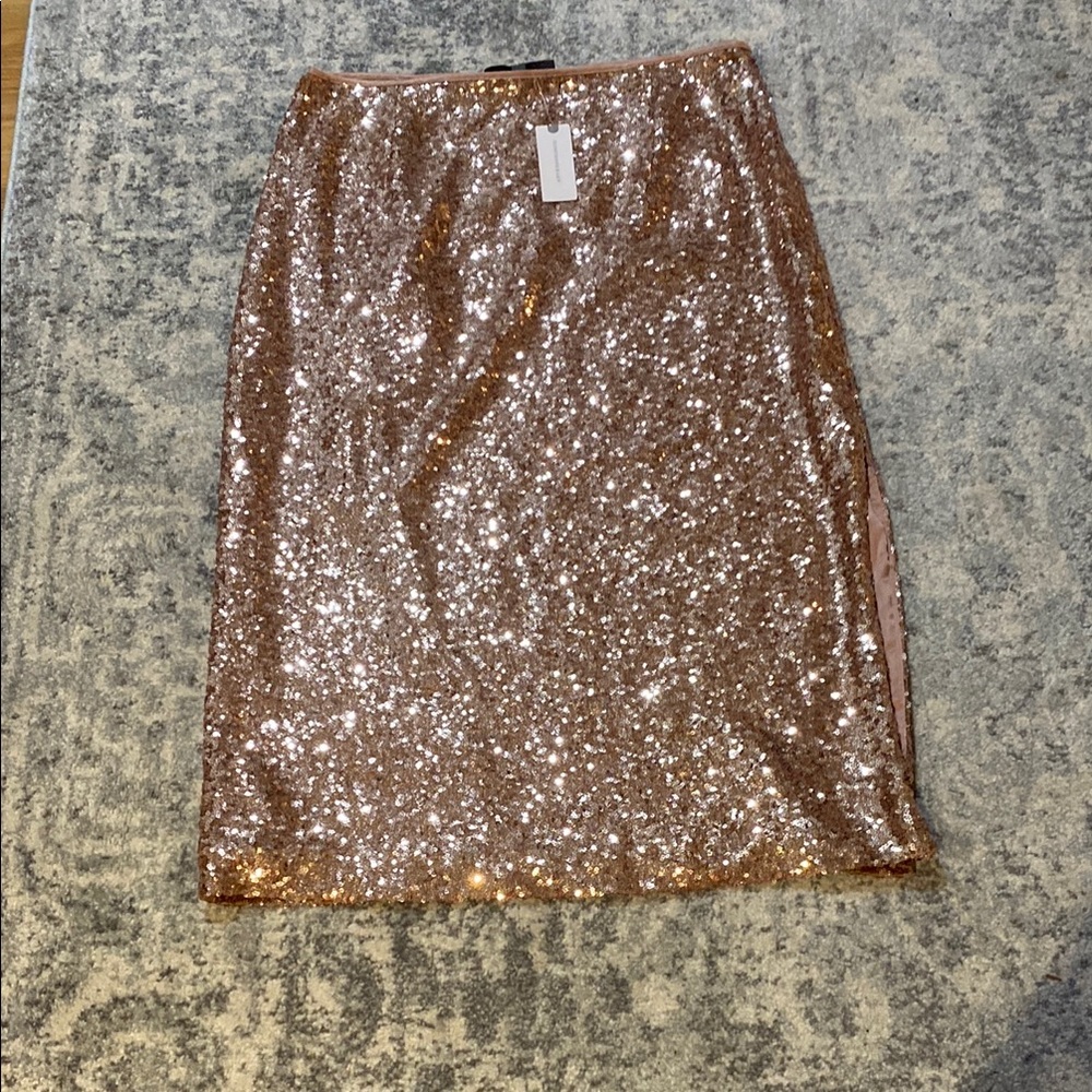 NWT Anthropologie Champagne Sequin skirt size M